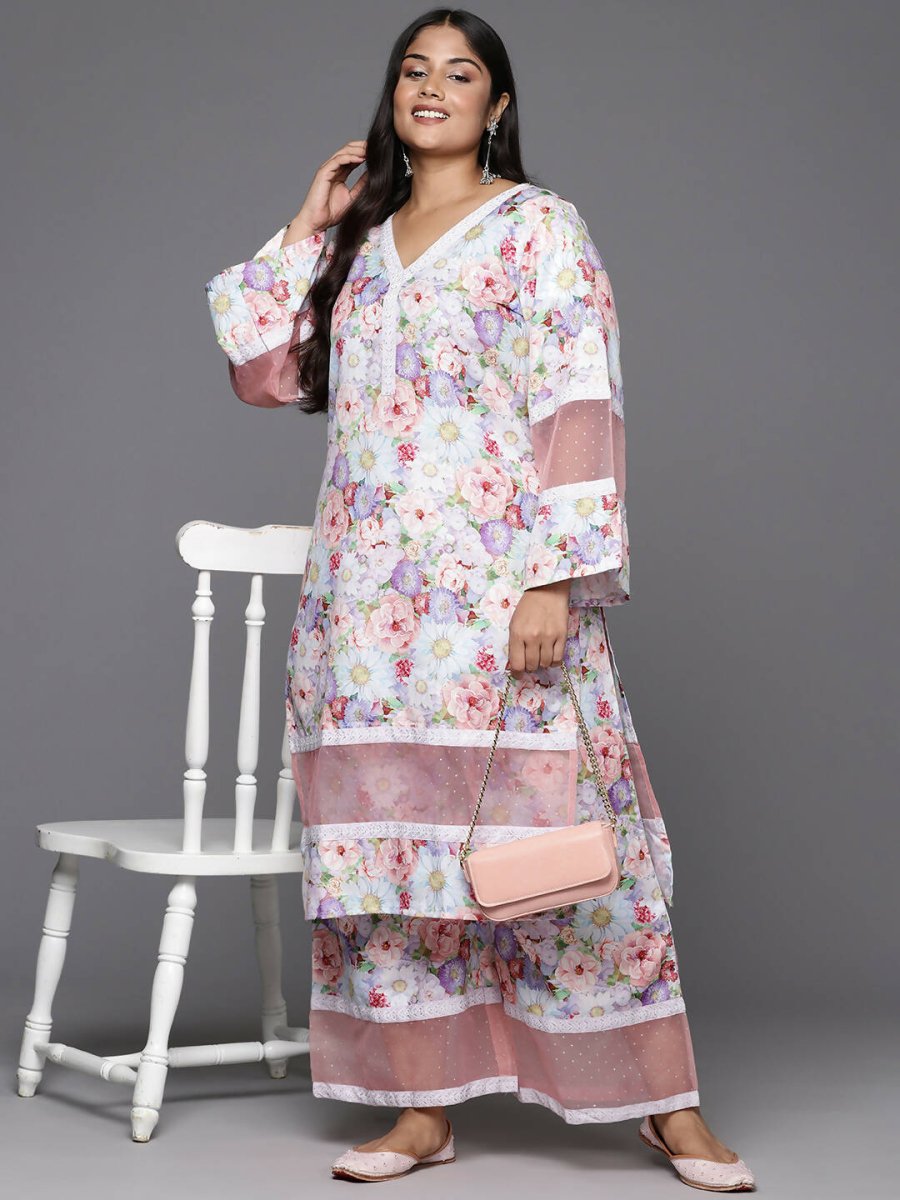 Ahalyaa Women's Traditional wear Kurta Set - Lavender - Distacart