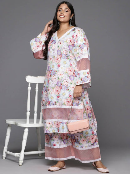 Ahalyaa Women's Traditional wear Kurta Set - Lavender - Distacart