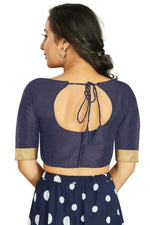 Thumbnail for Aastha Fashion Women's Navy Blue Art Silk Designer Traditional Readymade Blouse - Distacart