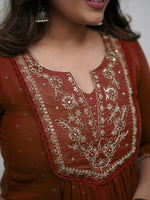 Thumbnail for The52 Women's Beautiful Cotton Fabric Embroidery Work Straight Kurta Pant and Dupatta Set - Distacart