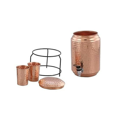 Not Available Copper Water Dispenser with 2 Glass and Stand - Dista