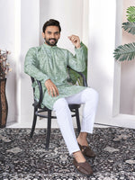 Thumbnail for Anaita Sea Green Digital Printed Work Cotton Straight Kurta - Distacart