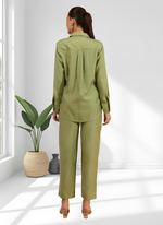 Thumbnail for Joban Fashion Green Silk Embroidered Readymade Cord Set - Distacart