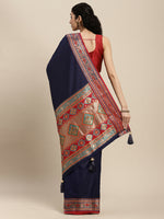 Thumbnail for Astita Silk Blend Blue Saree
