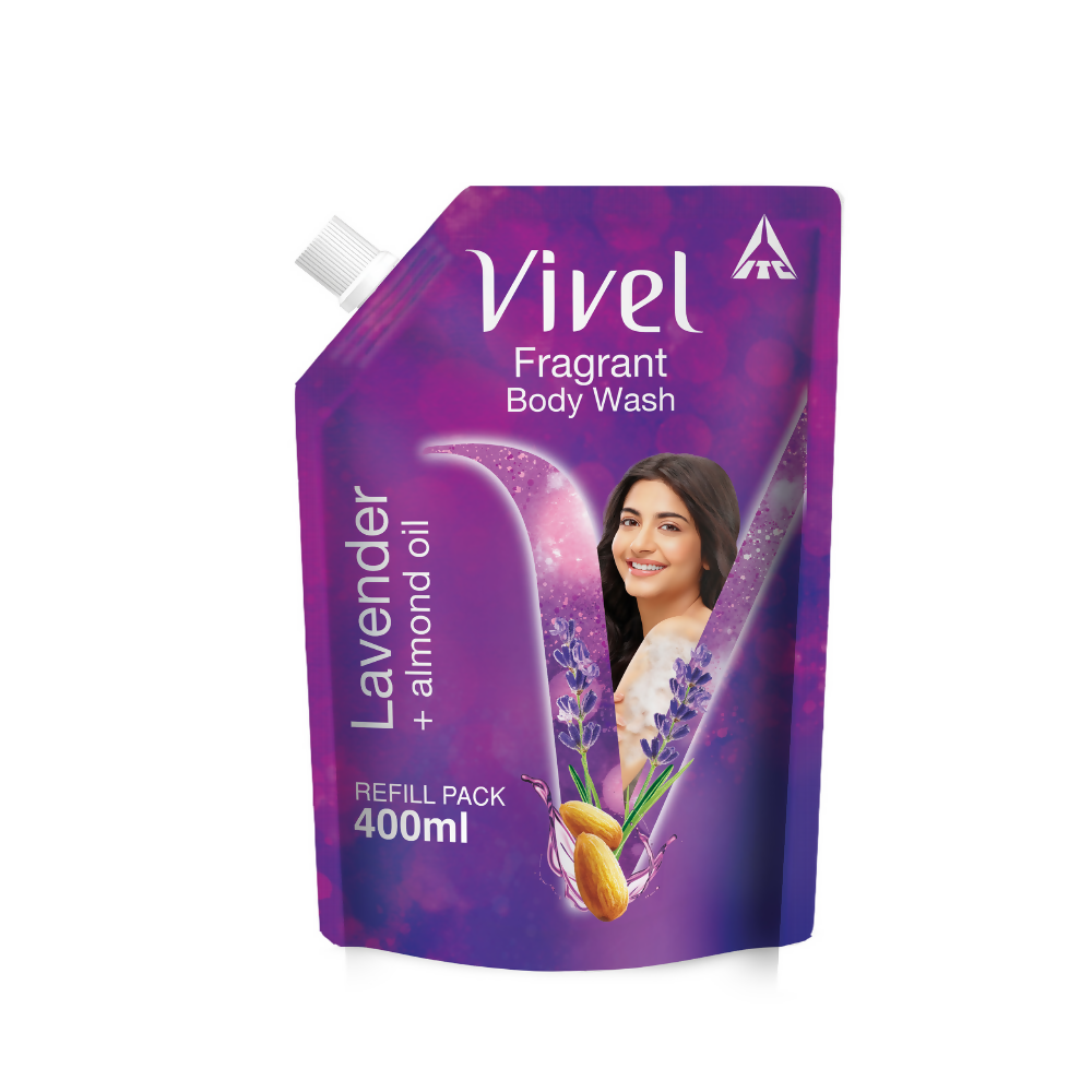 Vivel Fragrant Body Wash Lavender & Almond Oil Moisturizing Shower Gel Supersaver Refill Pack - Distacart