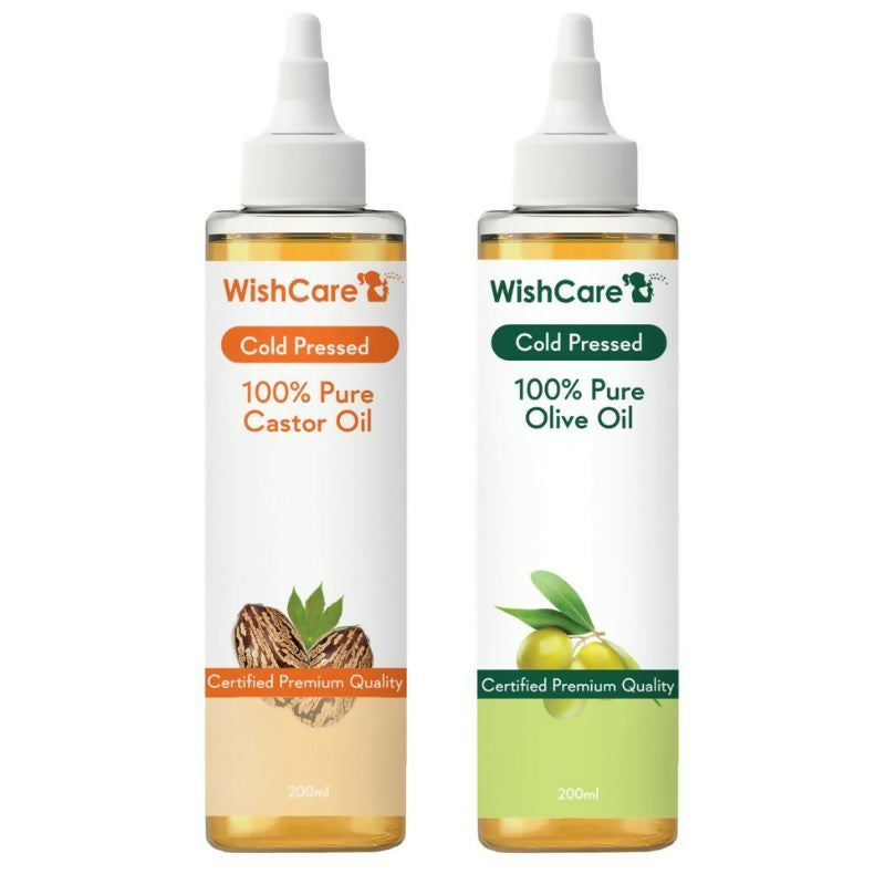 Wishcare 100% Pure Cold Pressed Castor Oil & Olive Oil Combo - Distacart