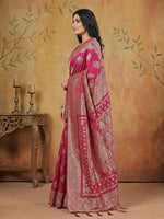 Thumbnail for Shree Shyam Fashion Magenta Silk Blend Saree - Distacart