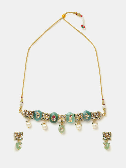 Ruby Raang Antique Kundan Stone Work Jewellery Set - Distacart