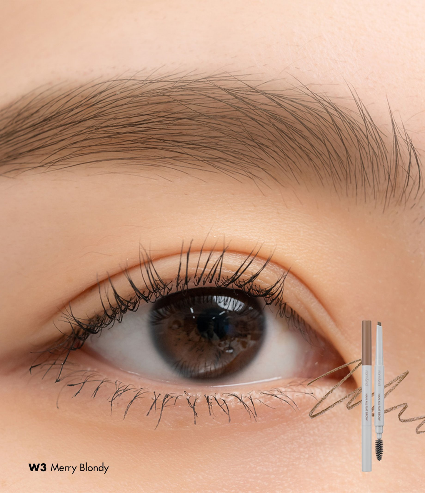 Rom&nd Han All Flat Brow - W3 Merry Blondy - Distacart