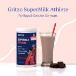 Thumbnail for Gritzo SuperMilk Athlete (13+y Boy & Girl),17g Protein Powder - Double Chocolate - Distacart