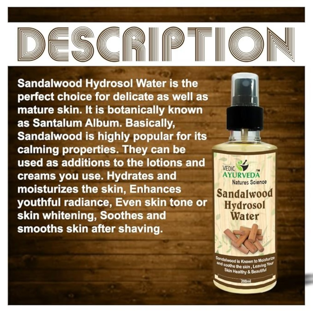VedicAyurveda Sandalwood Hydrosol Water - Dista
