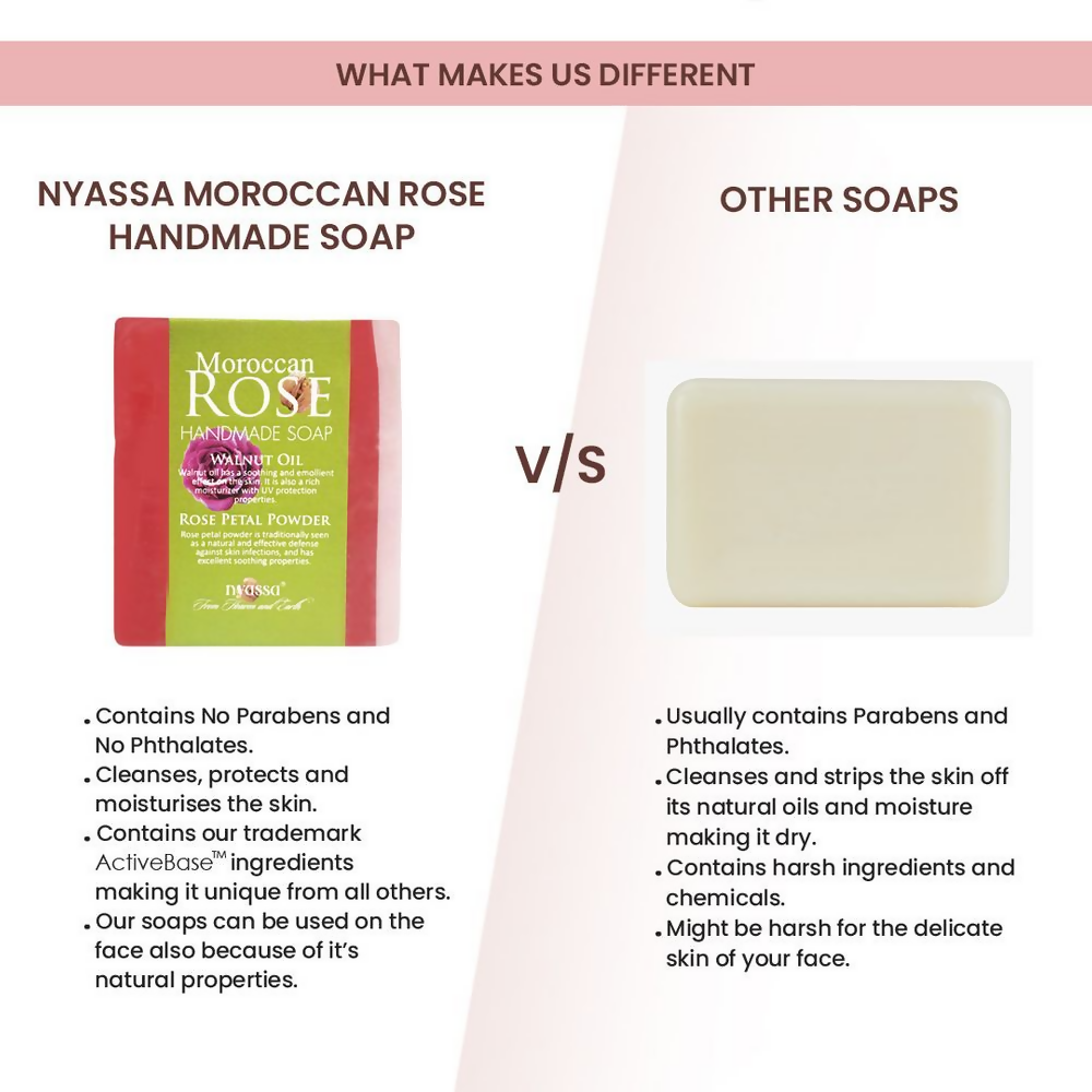 Nyassa Moroccan Rose Soap Walnut Oil & Rose Powder - Distacart