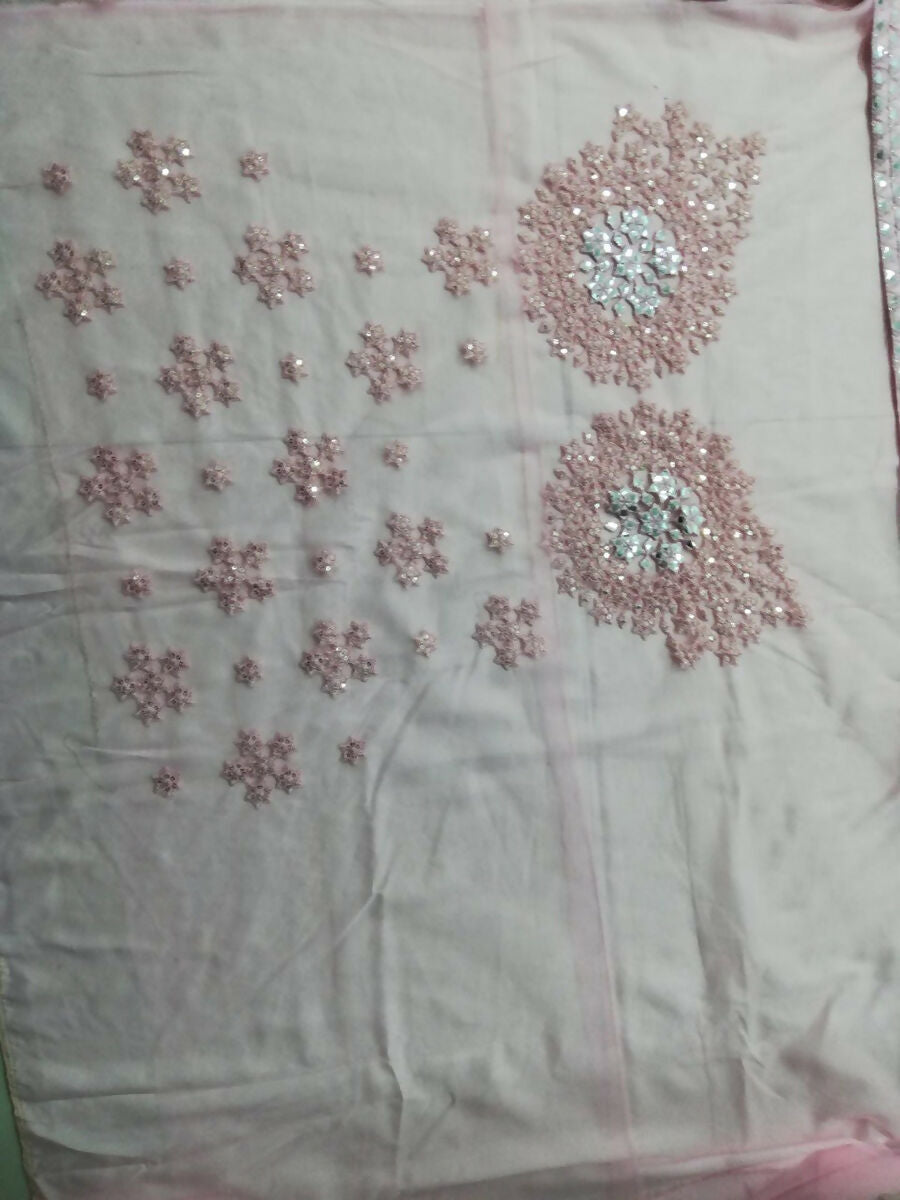 Jyoti Fashion Dreamy Baby Pink Silk Thread with Paper Mirror & Cut work Lehenga Choli with Dupatta - Distacart