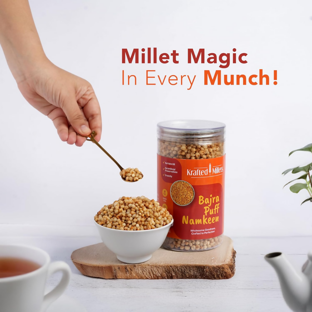 Krafted Millets Bajra Puff Namkeen - Dista