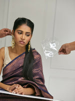 Thumbnail for Nuyug 22 K Gold-Plated Elegant Kundan Studded & Pearl Beaded Crescent Shaped Kanauti Earrings