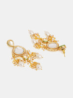 Thumbnail for Ruby Raang 22k Gold Polished Kundan Earrings With Pearls