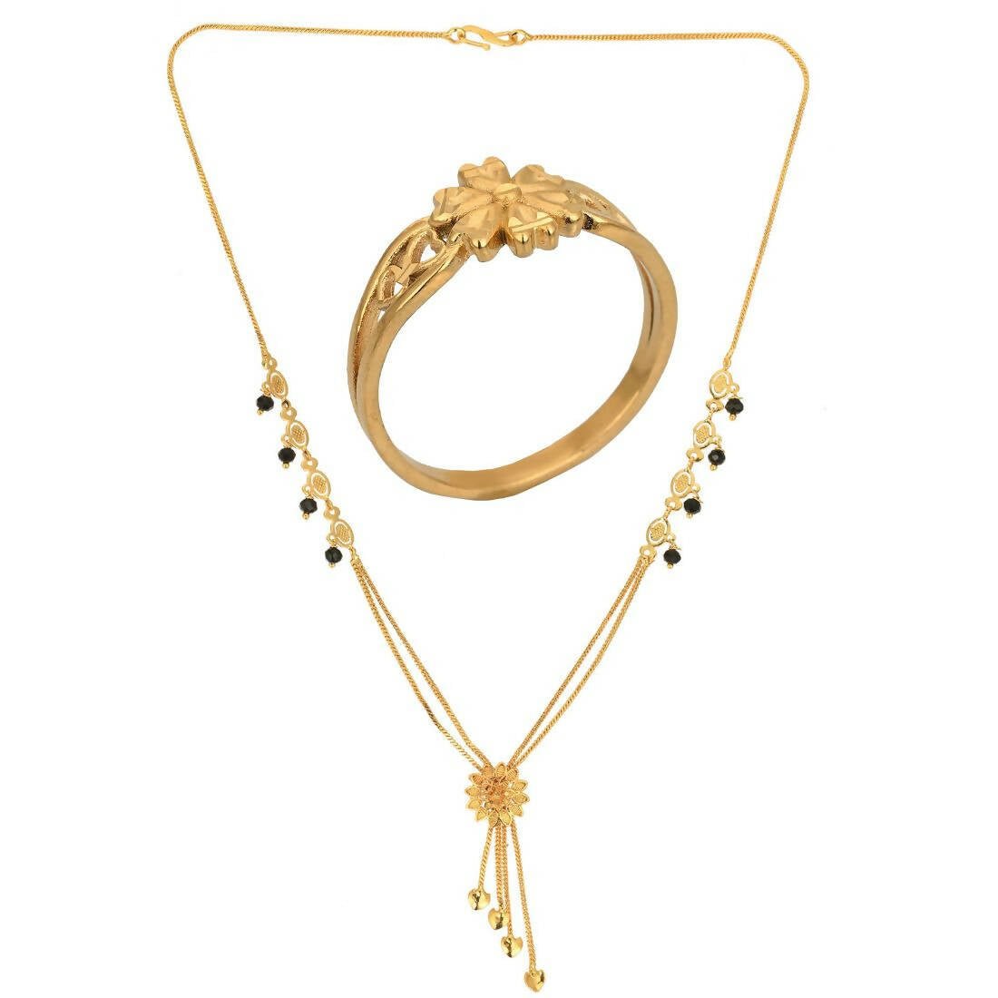 AanyaCentric Gold-plated Mangalsutra & Ring Set - Distacart