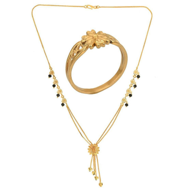 AanyaCentric Gold-plated Mangalsutra & Ring Set - Distacart