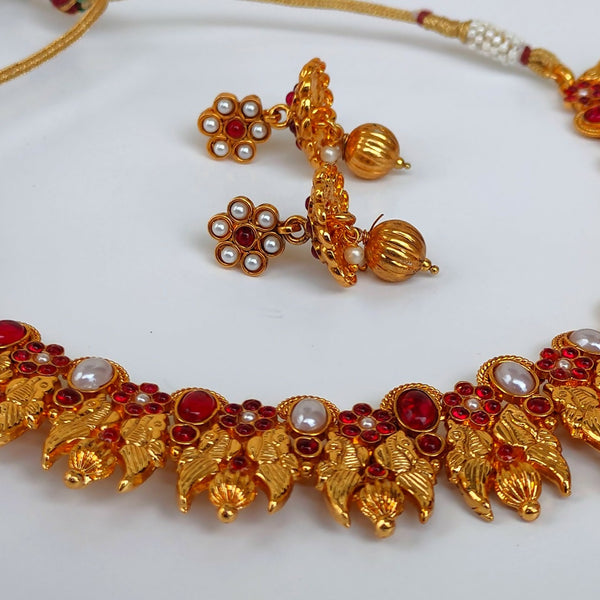 Kemp Peacock Pink & White Necklace Set - Distacart