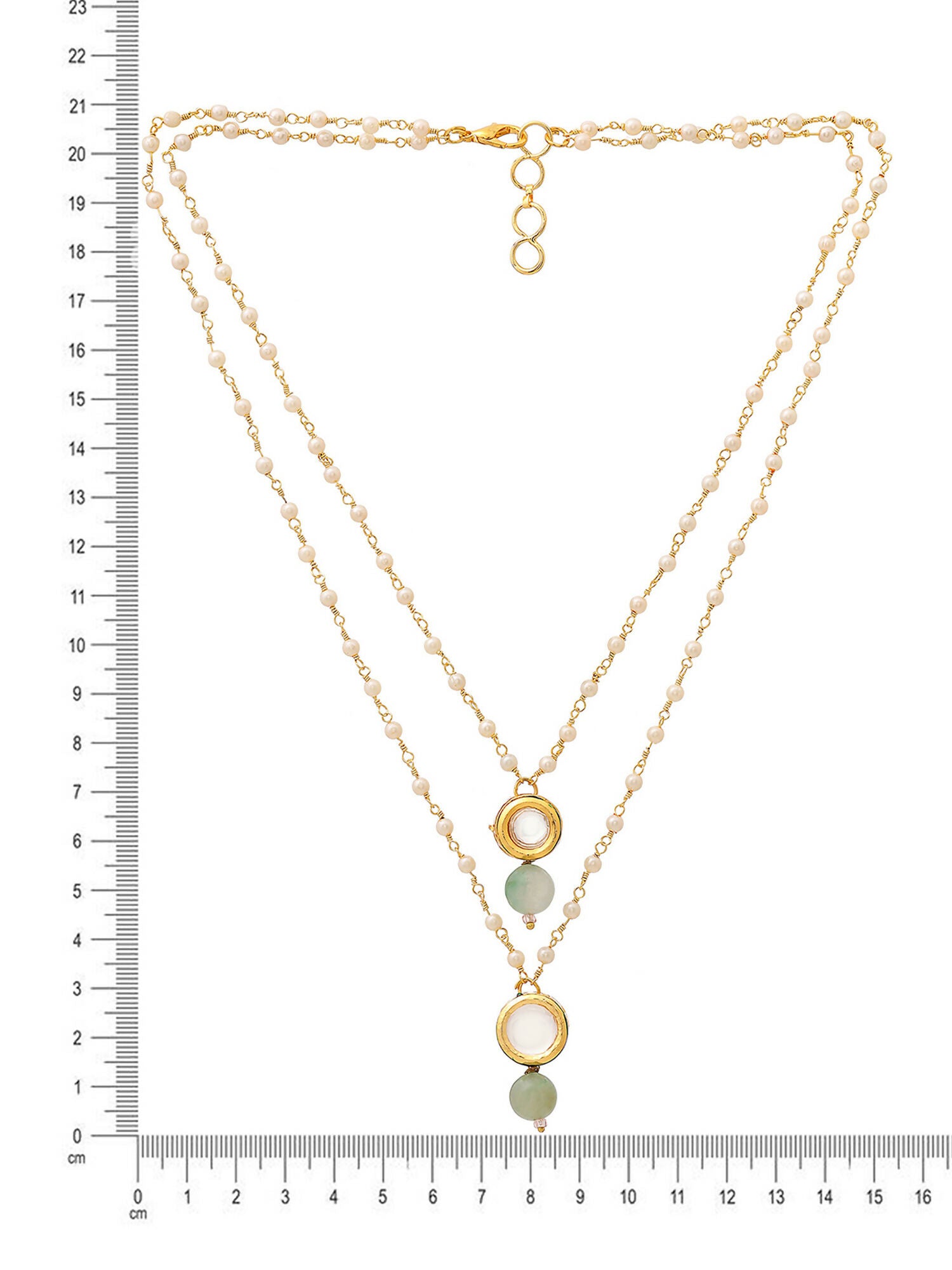 Ruby Raang Green Aventurine & Kundan Necklace