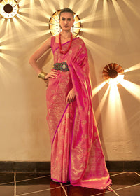 Thumbnail for Trendy Weaving Silk Hot Pink Designer Saree - Emponline - Distacart