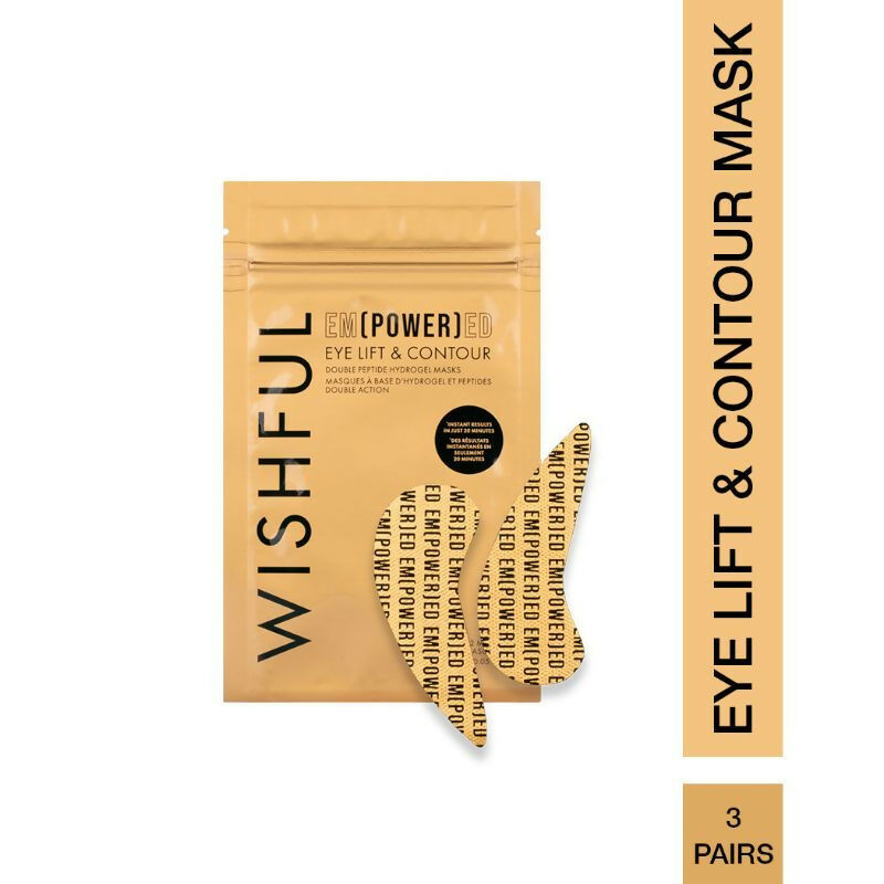 Wishful By Huda Beauty Empowered Eye Lift & Contour Double Peptide Hydrogel Masks - Korean Skincare - Distacart