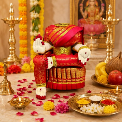 SRI YAGNAA - Decoartive Ammavari Doll - Red - Dista