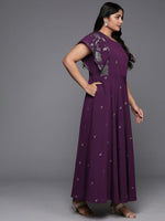 Thumbnail for Ahalyaa Women's Traditional wear Ethnic Dress - Burgundy - Distacart