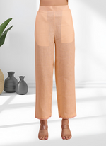 Thumbnail for Joban Fashion Coral Linen Embroidered Readymade Long Kurta With Pant - Distacart
