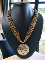 Thumbnail for Inhanns Everyday Statement Beaded Pendant Necklace - Golden - Distacart