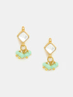 Thumbnail for Ruby Raang Set Of Pastel Green Maang Tikka And Earrings - Distacart