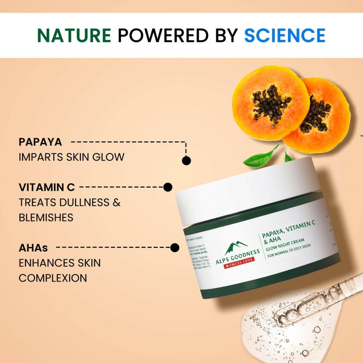 Alps Goodness Papaya, Vitamin C and AHAs Glow Night Cream - Distacart