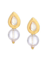 Thumbnail for Ruby Raang White Clear Quartz Kundan Studs