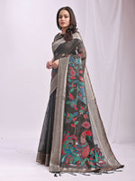 Thumbnail for Astita Linen Cotton Grey Saree