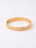 Thumbnail for NVR Women Set of 4 Gold Plated Handcrafted CZ Studded Bangle - Distacart