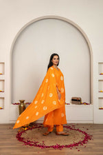 Thumbnail for Joban Fashion Orange Tie & Dye Cotton Suit Set - Distacart