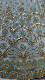Thumbnail for Jyoti Fashion Women's Sky Blue Bridal Net Fancy Sequins with Multi Thread Embroidered & Handwork Wedding Lehenga Choli - Distacart