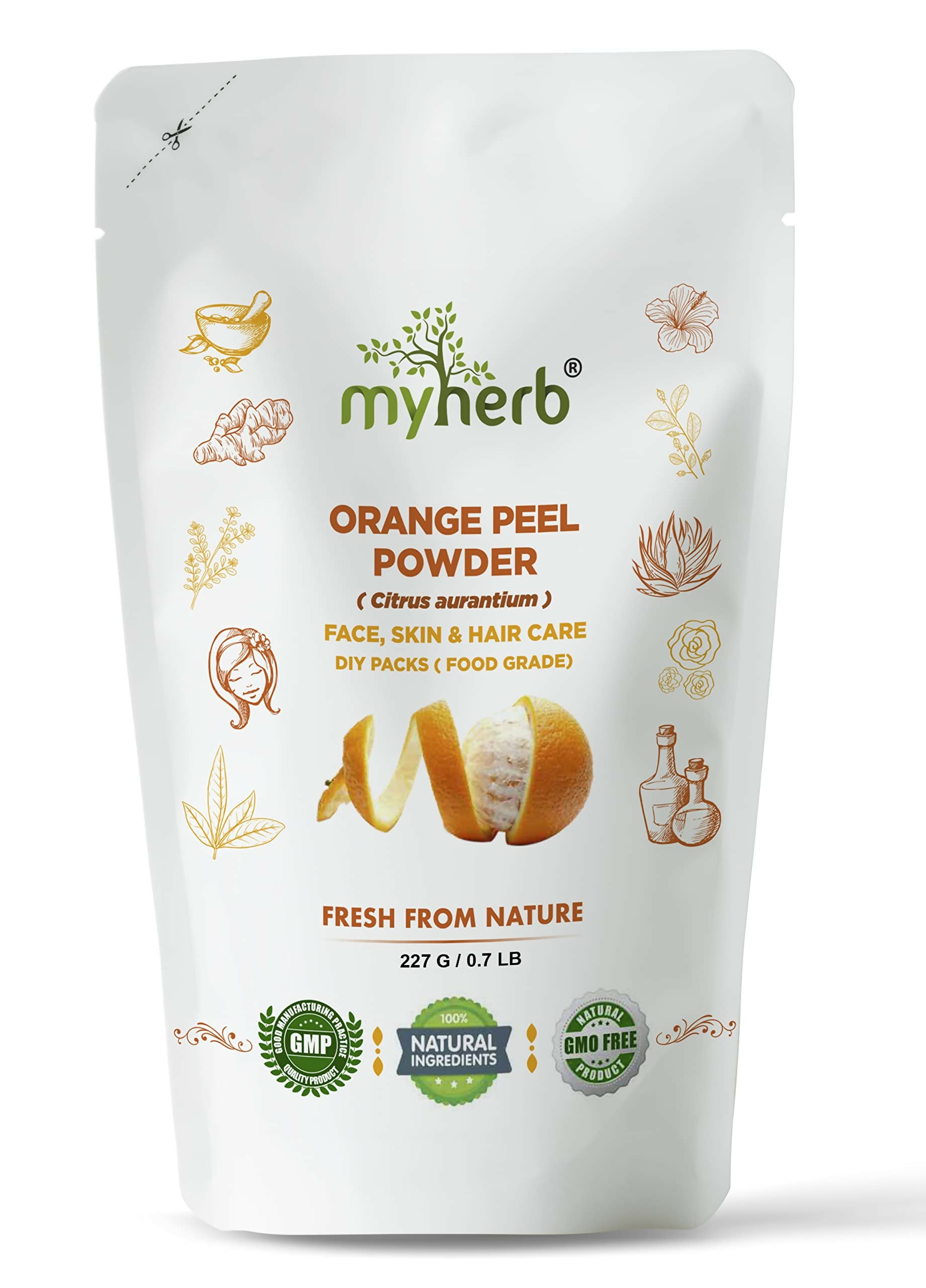 Myherb Pure Natural Organic Orange Peel Powder - Distacart