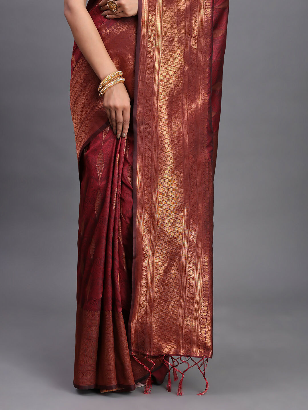 Shree Shyam Fashion Silk Maroon Saree - Distacart