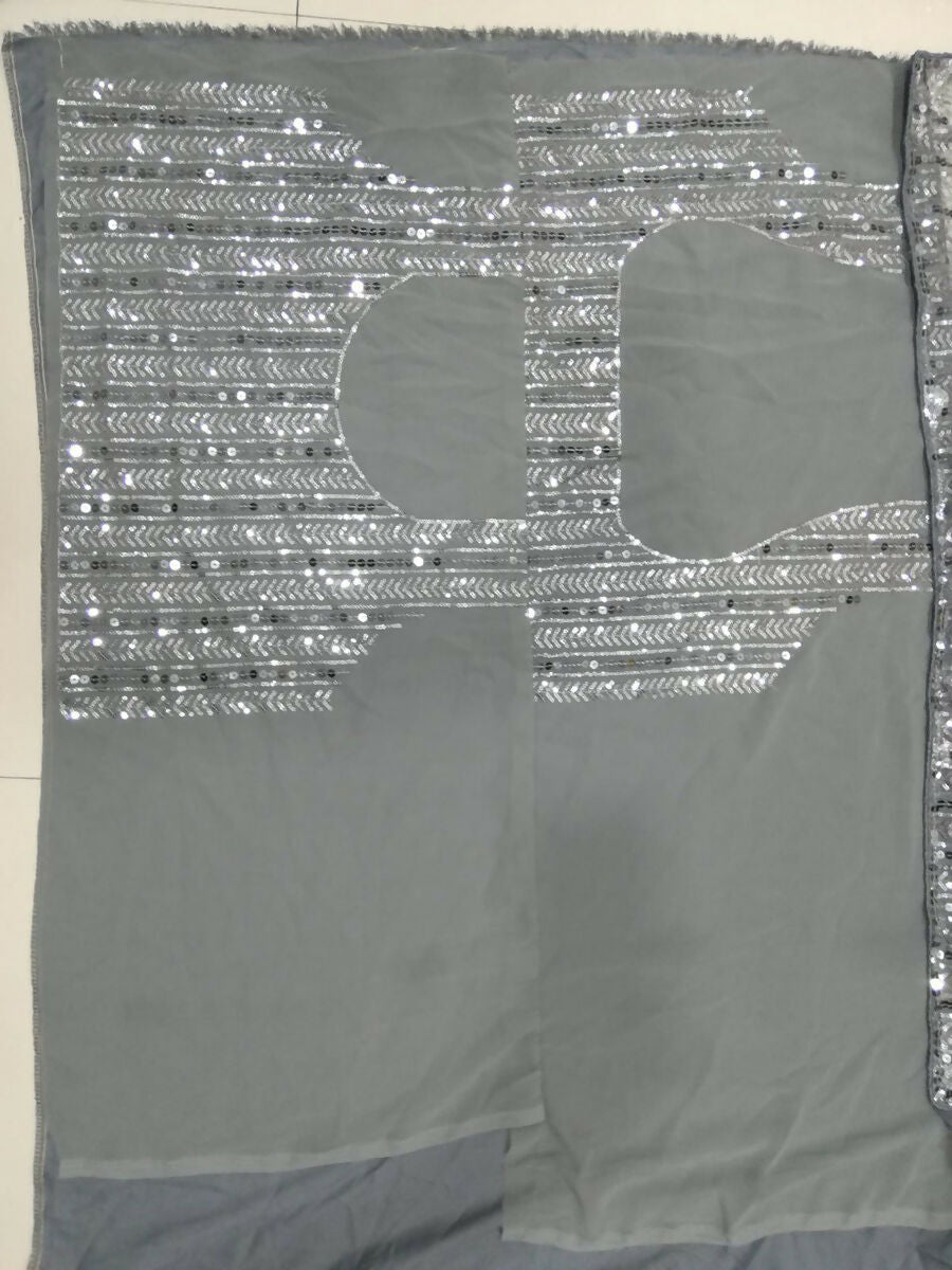 Jyoti Fashion Classy Grey Faux Georgette 3MM & 7MM Sequins Embroidery Lehenga Choli with Dupatta - Distacart