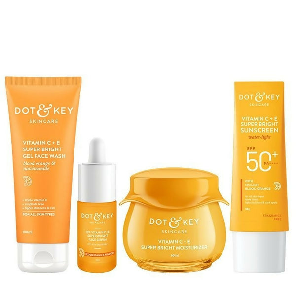 Dot & Key Vitamin C + E CSMS (Cleanser, Serum, Moisturizer, Sunscreen) Routine Combo - Distacart