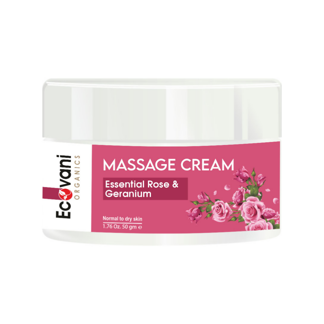 Ecovani Organics Essential Rose & Geranium Massage Cream - Distacart