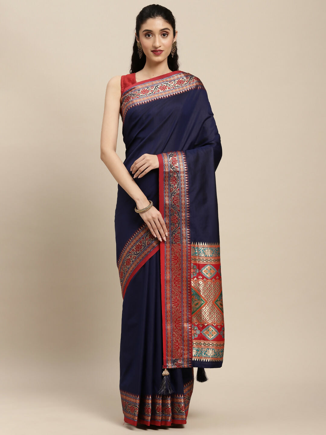 Astita Silk Blend Blue Saree
