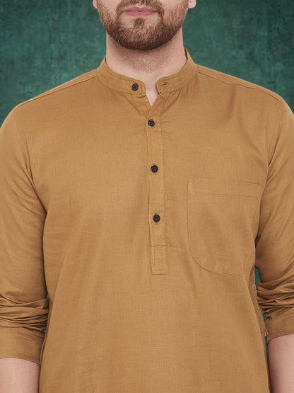 Even Apparels Men's Pure Cotton Beige Kurta - Distacart