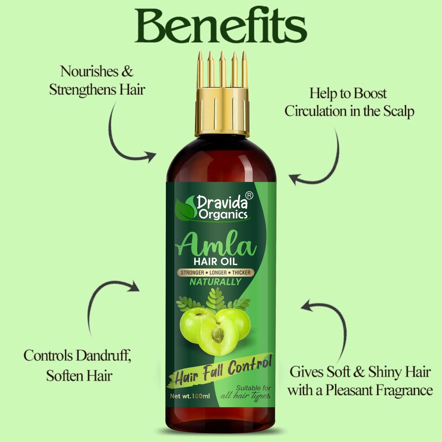 Dravida Organics Amla Hair Oil – Pure Cold Pressed - Dista