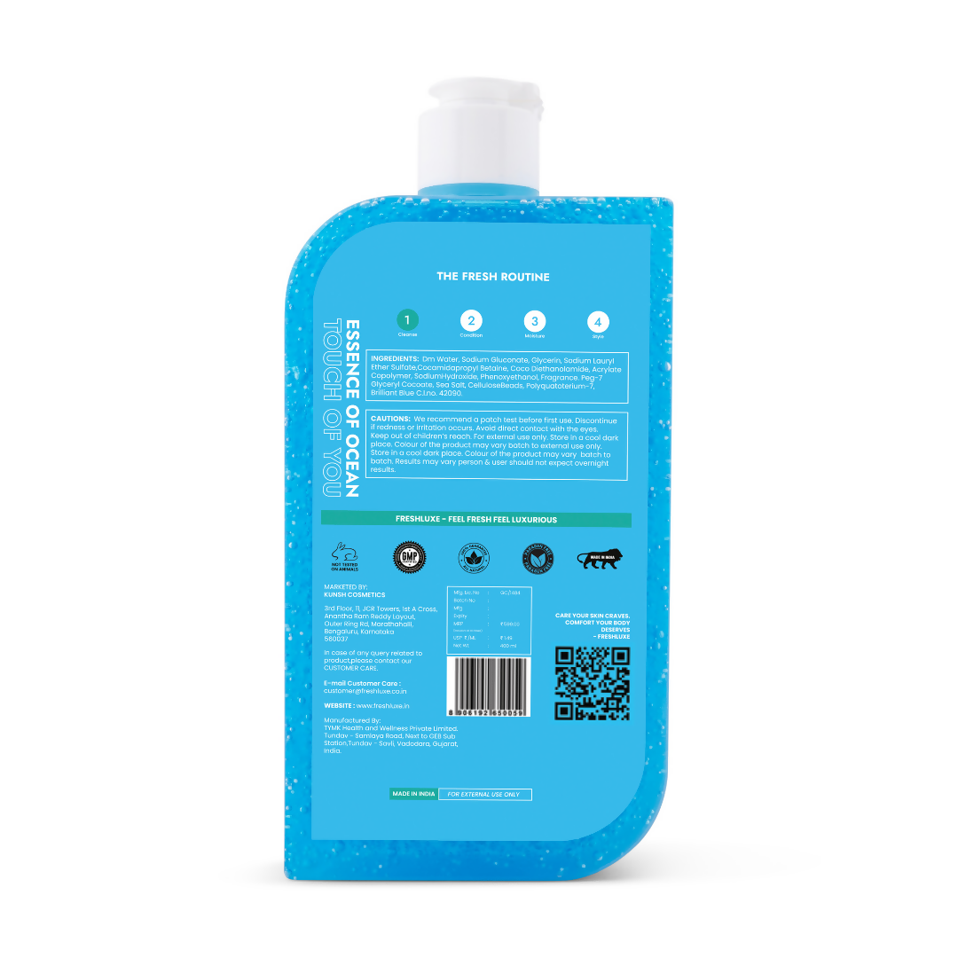 FreshLuxe Aqua Essence Shower Gel Intense Hydration & Exfoliation Cleanser