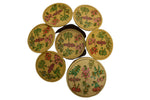 Thumbnail for Nizalia Floral Motif Embossed Cream Paper Mache Round Coasters - Limited Time Offer - Distacart