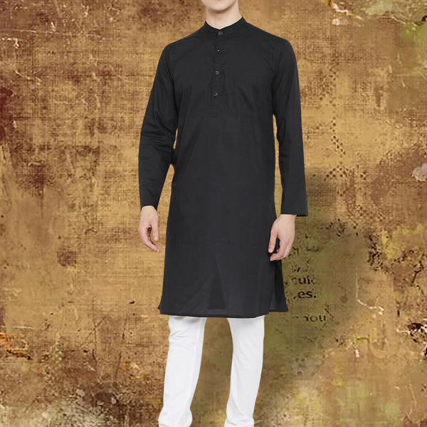 Even Apparels Men's Pure Cotton Black Kurta - Distacart