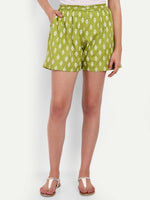 Thumbnail for Alvano Beautiful Printed Green Boxer Shorts Night Shorts, Night Shorts, Bermuda Shorts - Distacart