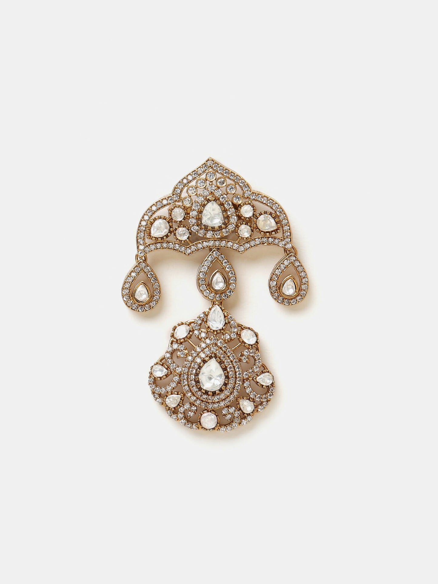 Ruby Raang Chaand Jhoomar Brooch - Distacart